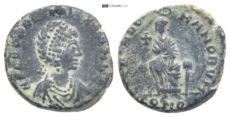 Aelia Eudoxia (wife of Arcadius) Æ Nummus. (15mm, 2.6 g) Constantinople, AD 395-...