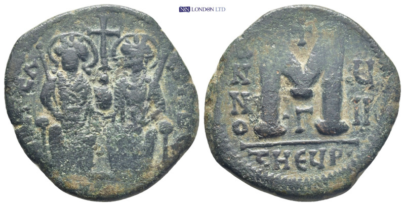 Justin II, with Sophia. 565-578. Æ follis. (29mm, 11.4 g). Theoupolis (Antioch) ...