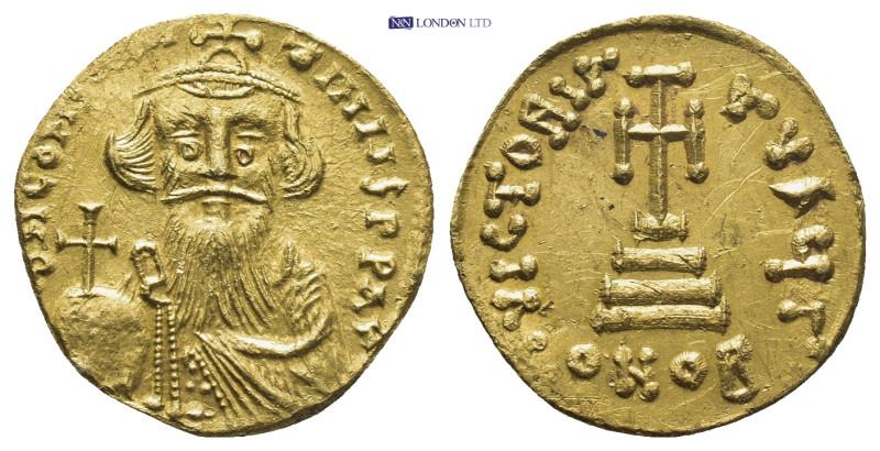 Constans II Pogonatus (AD 641-668). AV solidus (18mm, 4.3 g). Constantinople, 3r...