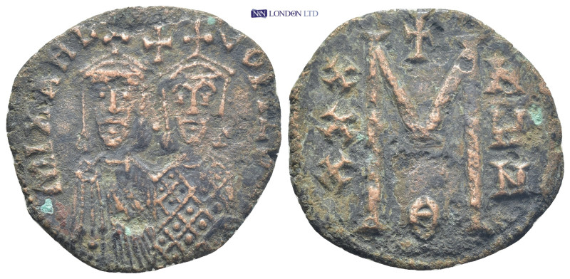 Michael II with Theophilus AD 820-829. Constantinople Follis Æ (29mm, 7.3 g) Obv...