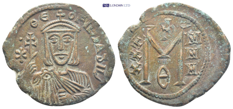 Theophilus AD 829-842. Constantinople Follis or 40 Nummi Æ (27mm, 8.8 g) ✷ • ΘЄO...