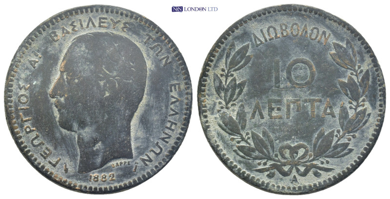 Greece. George I (1863-1913). Ae 10 lepta, 1882 (30mm, 9.6 g)