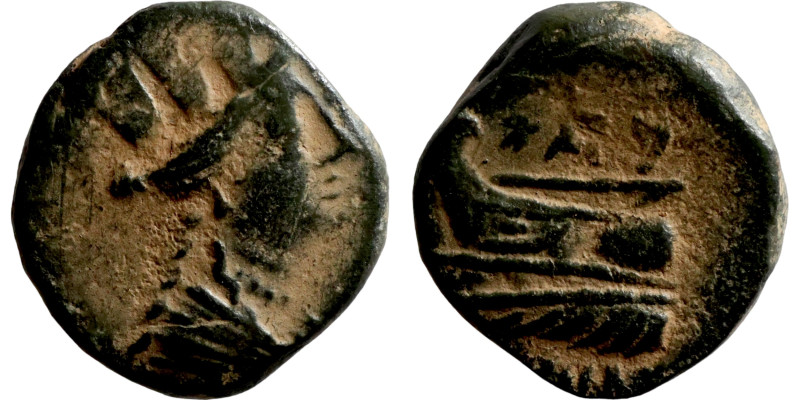 Greek bronze coin 1-4 Century

14mm 2,91g

Artificial sand patina