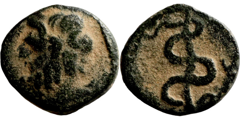 Greek bronze coin 1-4 Century

13mm 2,15g

Artificial sand patina