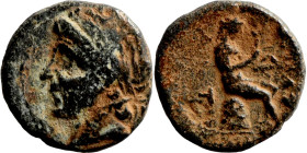 Greek bronze coin 1-4 Century

12mm 1,81g

Artificial sand patina