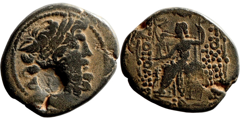 Seleucis and Pieria,c. 1st century BC. Æ Laureate head of Zeus r. R/ Zeus Nikeph...