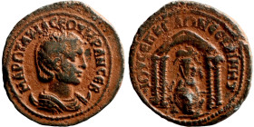Otacilia Severa (wife of Philip I) Æ of Nisibis, Mesopotamia. AD 244-249. MAP ΩTAKIΛ CЄOVHPAN CЄB, draped bust right, set on crescent / IOY CЄΠ KOΛΩ N...