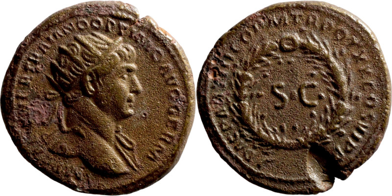 Trajan. (115-116 AD). . Obv: IMP CS NER TRAIANO OPTIMO AVG GERM. radiate cuirass...