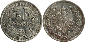 50 Pfenning 1877 A German silver coin

20mm 2,74g