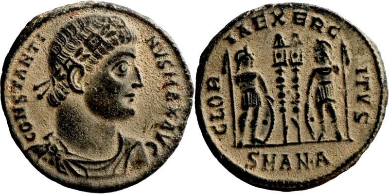 Constantinus I. (306-337 AD). Æ Follis. Obv: CONSTANTINVS MAX AVG. laureate bust...