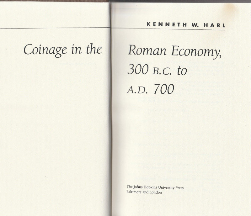 HARL Kenneth W. Roman Economy, 300 B.C. to A.D. 700. Baltimore, 1996 Tela, pp. i...