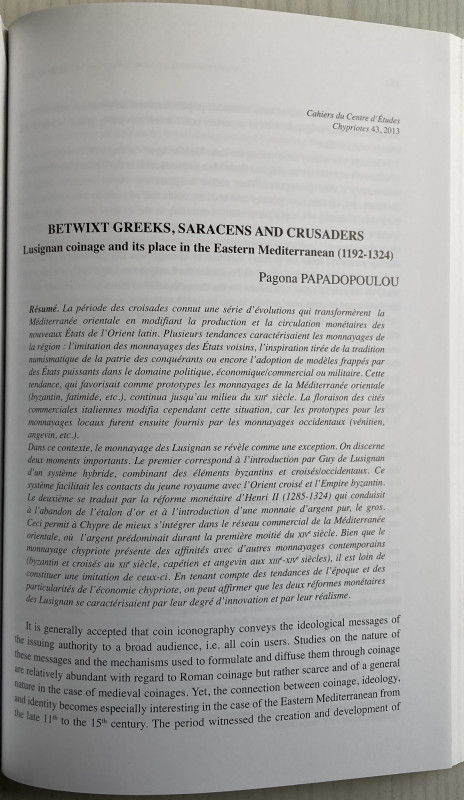 Papadopoulou P. Betwixt Greek, Saracens and Crusaders. Lusignan Coinage and its ...