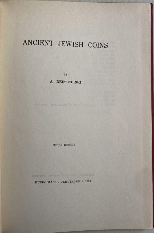 Reifenberg A., Ancient Jewish Coins. Jerusalem 1963. Tela ed. pp. 66, tavv. XVI ...