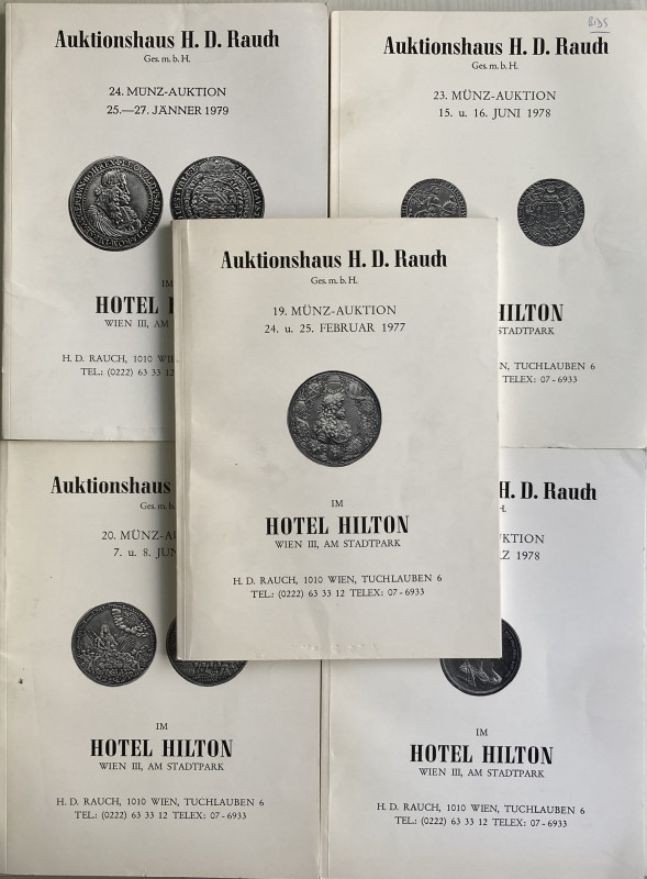 Rauch H.D. Lotto di 5 Cataloghi: Auktion 19 (24-25 February 1977) – Auktion 20 (...