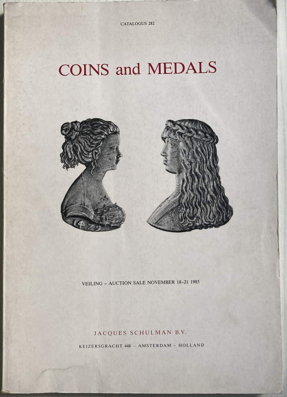 Schulman J. Catalogo 282. Coins and Medals. Reinassance, Historical Medals Jeton...