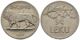 Albania - Zog I (1928-1939) - 1/4 Leku 1927 Roma - RARO - Ni. - Mont. 75 - KM#3