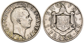 Albania - 1 Frang 1935 - Ag. - KM#16