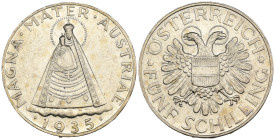 Austria - 5 Scellini 1935 - Ag. - KM#2853