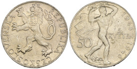 Cecoslovacchia - 50 Kroner 1948 - Ag. - KM#25