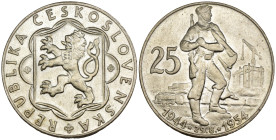 Cecoslovacchia - 25 Kroner 1954 - Ag. - KM#41