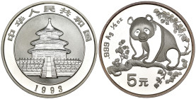 Cina - 5 Yuan 1993 - Ag - KM# 483