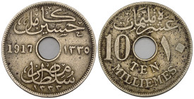 Egitto - 10 Milliemes 1917 - Cu. Ni. - KM#316