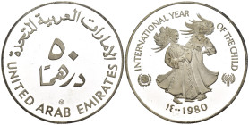 Emirati Arabi Uniti (EAU) - 50 Dirham 1980 - Anno Internazionale del Bambino - Ag. - KM#7
