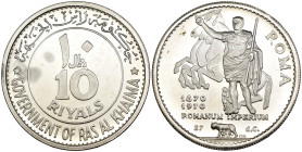 Emirati Arabi - Ras Al Khaima - 10 Riyals 1970 - Centenario di Roma Capitale d'Italia - Ag. - KM#18