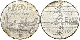 Finlandia - 10 Markkaa 1971 - 10° Campionato europeo di atletica leggera - Ag. - KM#52