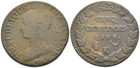 Francia - 5 Centimes 8 (1799) K - Cu. - gr. 9,59 - KM#640