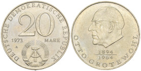 Germania Democratica DDR - 20 Mark 1973 - 70° anniversario della nascita di Otto Grotewohl, Presidente del Consiglio dei Ministri della DDR dal 1949 a...