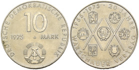 Germania Democratica DDR - 10 Mark 1975 - 20° anniversario del Patto di Varsavia - Ottone nichelato - KM#58