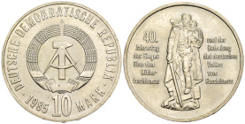 Germania Democratica DDR - 10 Mark 1985 - 40° Anniversario Liberazione dal Fascismo - Ottone nichelato - KM#106