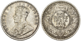 India Britannica - 1 Rupee 1918 - Ag. - KM#524