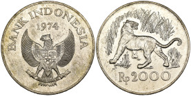 Indonesia - 2000 Rupie 1974 - Ag. - KM#39