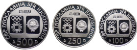 Jugoslavia - serie da 3 valori 1983 - Olimpiadi Sarajevo 1984 - in cofanetto