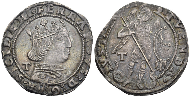 L'Aquila - Ferdinando I d'Aragona (1458-1494) - 1 Coronato - RARA - Ag. - gr. 3,...