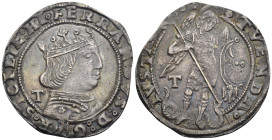 L'Aquila - Ferdinando I d'Aragona (1458-1494) - 1 Coronato - RARA - Ag. - gr. 3,90 - mm 25,8 - MIR 91