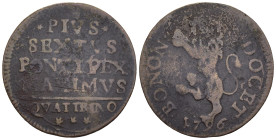 Bologna - Stato Pontificio  Pio VI (1775-1799) - Quattrino 1796 - Cu. - gr. 1,70