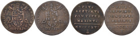 Bologna - Pio VII (1800-1823) - Lotto di 2 monete da 1 Quattrino 1816 B - Cu.