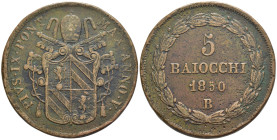 Bologna - Pio IX (1846-1878) - 5 Baiocchi 1850 B - Cu.