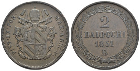 Bologna - Pio IX (1846-1878) - 2 Baiocchi 1851 B - Cu. - Gig. 202