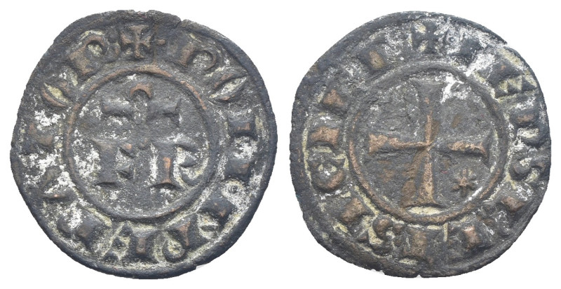 Messina o Brindisi - Federico II (1197-1250) Denaro "F" "R" e "Omega" 1248 - Spa...