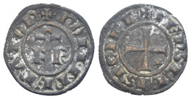 Messina o Brindisi - Federico II (1197-1250) Denaro "F" "R" e "Omega" 1248 - Spahr 144 - gr. 0,79