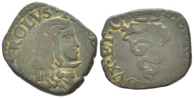 Milano - Carlo II di  Spagna (1676-1700) - Quattrino s.d. - Cu - gr. 2,19 - Rara