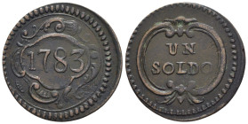 Modena - Ercole III° d'Este (1780-1796) - 1 Soldo 1783 - RARA - Cu - 1,99 g - MIR 866; CNI 50