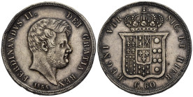 Napoli - Ferdinando II di Borbone (1830-1859) - Mezza Piastra da 60 Grana 1855 - Ag. - gr. 13,79 - Gig. 111