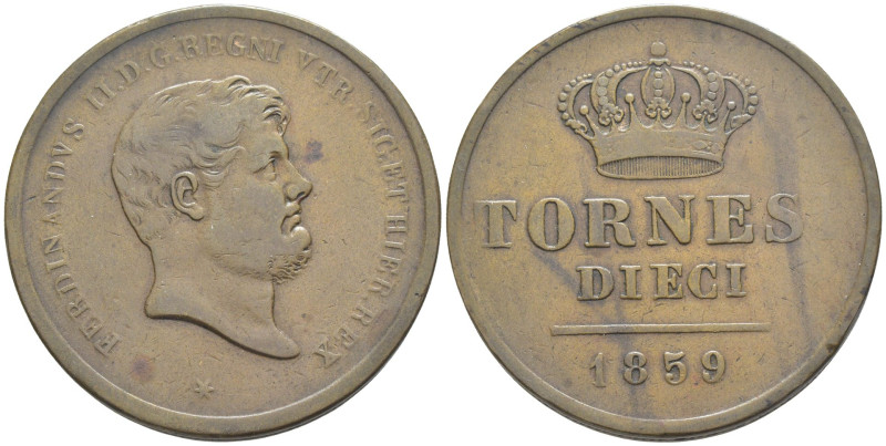 Napoli - Ferdinando II di Borbone (1830-1859) - 10 Tornesi 1859 - 30,52 g

BB...