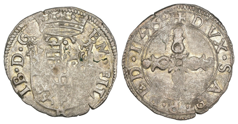 Emanuele Filiberto (1559-1580) - Soldo (I Tipo) 1562,Torino - Ag - gr. 1,11 - Cu...