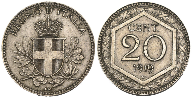 Regno d'Italia - Vittorio Emanuele III (1900-1943) - 20 Centesimi "Esagono" 1919...